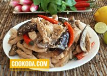 خوراک مرغ و بادمجان چینی | Eggplant Chicken Stir Fry